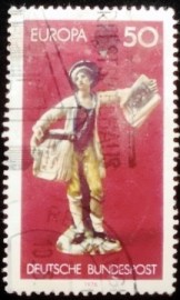 Selo postal da Alemanha de 1976 Boy selling copperplate prints