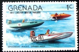 Selo postal de Grenada de 1977 Speedboat races