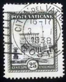 Selo postal do Vaticano de 1933 St. Peter's Square with the Vatican Palace 25