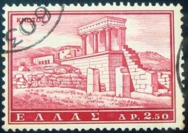 Selo postal da Grécia de 1961 Ruins of Ancient Knossos