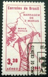 Selo postal do Brasil de 1961 Barragem Três Marias - A 103 NCC