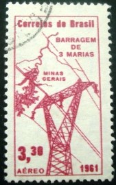 Selo postal do Brasil de 1961 Barragem Três Marias - A 103 U