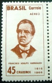 Selo postal Aéreo do Brasil de 1966 F. A. Varnhagen