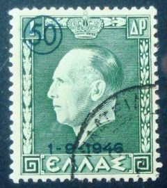 Selo postal da Grécia de 1946 Reinstatement of King George II
