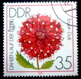 Selo postal da Alemanha Oriental de 1979 Jewelry Dahlia