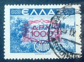 Selo postal da Grécia de 1946 Red Chains Surcharges 1000