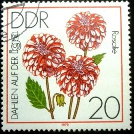 Selo postal da Alemanha Oriental de 1979 Ball Dahlia 