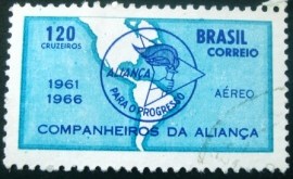 Selo postal do Brasil de 1966 Aliança para o Progresso - A 106 U