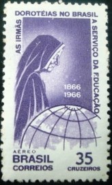 Selo postal AÉREO do Brasil de 1966 - A 107 N