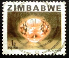 Selo postal do Zimbabwe de 1980 Morganite