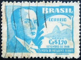 Selo postal AÉREO do Brasil de 1948 - A 68 U