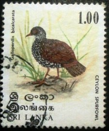 Selo postal do Sri Lanka de 1979 Sri Lanka Spurfowl
