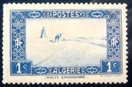 Selo postal da Algéria de 1936 Sahara Desert 1c