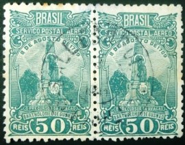 Par de selos postais AÉREO do Brasil de 1929 - A 17 U