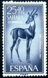 Selo postal do Sahara Espanhol de 1961 Dorcas Gazelle 25+10