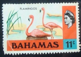 Selo postal do Buthan de 1971 Caribbean Flamingo