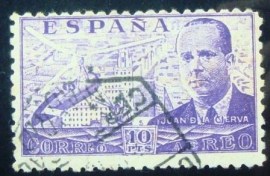 Selo postal da Espanha de 1947 Juan de la Cierva
