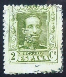 Selo postal da Espanha de 1922 King Alfonso XIII 2c