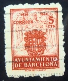Selo postal da Espanha de 1944 Barcelona