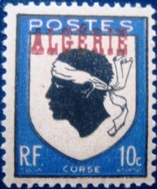 Selo postal da Argélia de 1945 Corse
