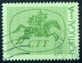Selo postal de Portugal de 1985 Postrider