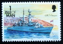 Selo postal da Ilha de Man de 1993 HMS Amazon