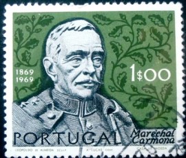 Selo postal de Portugal de 1970 Marshal Carmona