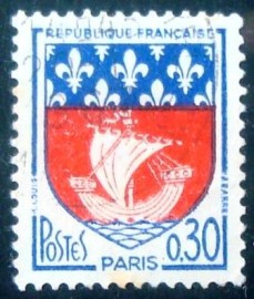 Selo postal da França de 1965 Paris