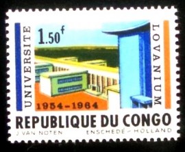 Selo postal da Rep. do Congo de 1964 University building