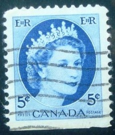 Selo postal do Canadá de 1954 Queen Elizabeth II 5c
