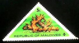 Selo postal das Maldivas de 1975 Scleractinian Coral