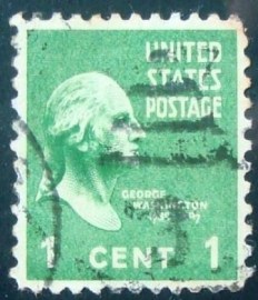 Selo postal dos Estados Unidos de 1938 Benjamin Franklin 1c