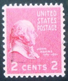Selo postal dos Estados Unidos de 1938 John Adams