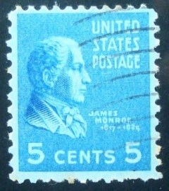 Selo postal dos Estados Unidos de 1938 James Monroe