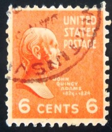Selo postal dos Estados Unidos de 1938 John Quincy Adams