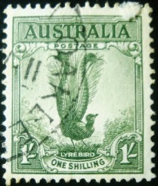 Selo postal da Austrália de 1956 Superb Lyrebird