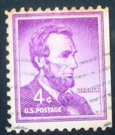 Selo postal dos Estados Unidos de 1954 Abraham Lincoln