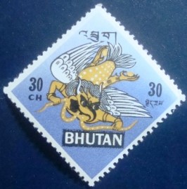 Selo postal do Bhutan de 1968 Mythical creature