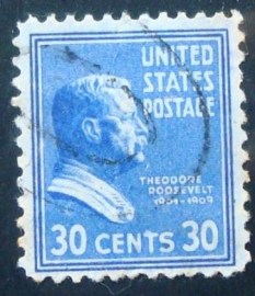 Selo postal dos Estados Unidos de 1938 Theodore Roosevelt