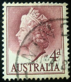 Selo postal da Austrália de 1957 Queen Elizabeth II 4d