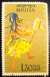 Selo postal do Bhutan de 1964 Dancer of the Tse-Chu-Festival