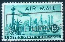 Selo postal dos Estados Unidos de 1947 Statue Of Liberty 15c