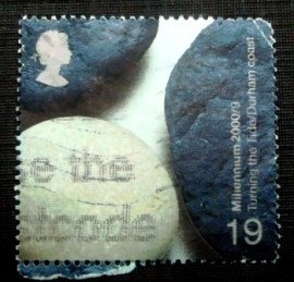 Selo postal do Reino Unido de 2000 Beach Pebbles