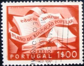 Selo postal de Portugal de 1954 National literacy campaign 1$ - 795 U