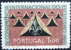 Selo postal de Portugal de 1962 Tents and Scout emblems 1$ - 887 U