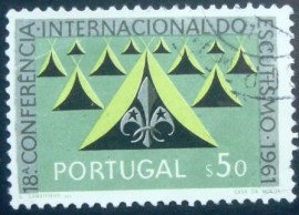 Selo postal de Portugal de 1962 Tents and Scout emblems $50