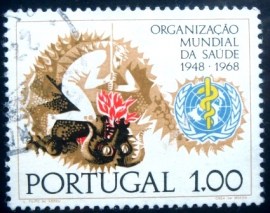 Selo postal de Portugal de 1968 Man Slays Dragon