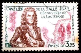 Selo postal da França de 1982 Cavelier de la Salle