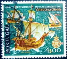 Selo postal de Portugal de 1969 Vasco da Gama's Fleet