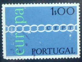 Selo postal de Portugal de 1971 C.E.P.T.- Chains 1$